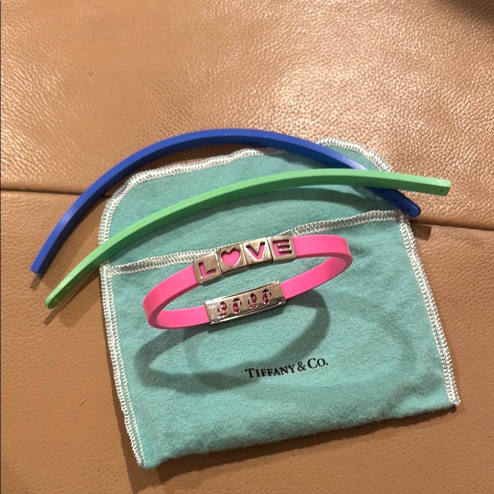 Tiffany & Co. Kids Pink Bracelet with Love Charm